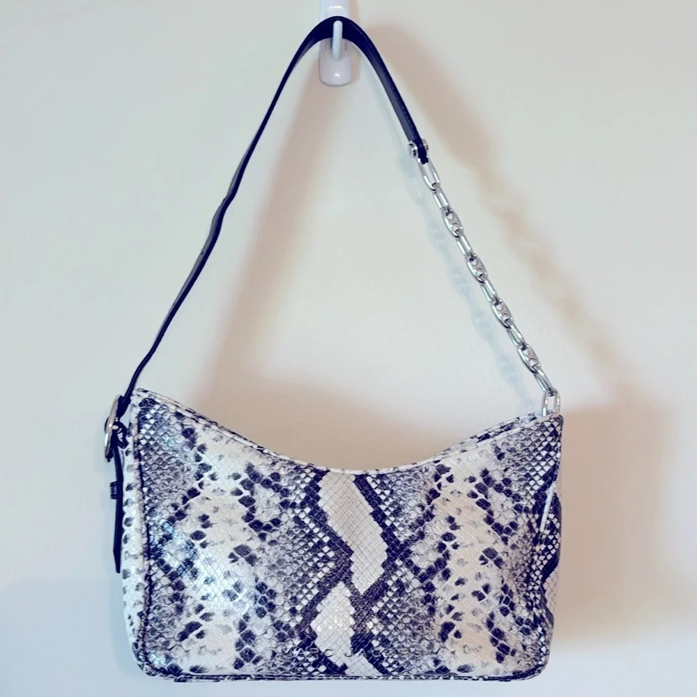 MARC JACOBS Snakeskin Leather Baguette Shoulder Bag